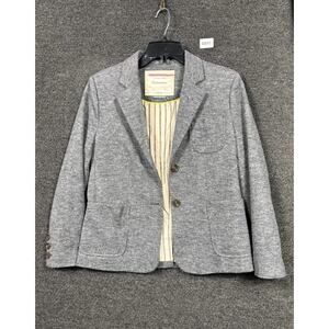 Anthropologie Cartonnier Wool Blend Women Size 8 Gray Blazer Button Front Jacket